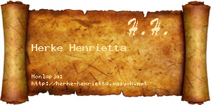Herke Henrietta névjegykártya